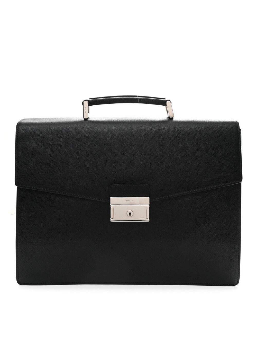 Prada Saffiano Briefcase Black #359270P65B